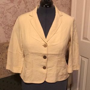 kasper linen/rayon 3/4 sleeve short jacket